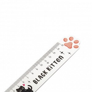 Линейка 15см MESHU ""Paw"", деревянная,  ассорти, европодвес