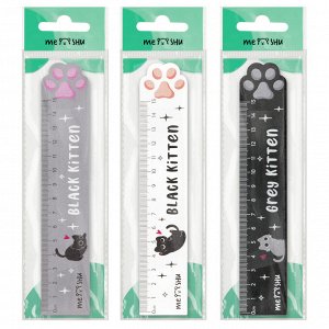 Линейка 15см MESHU ""Paw"", деревянная,  ассорти, европодвес