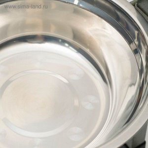 Подставка с мисками, 2 х 1 л, высота 40 см, разборная, зелёная