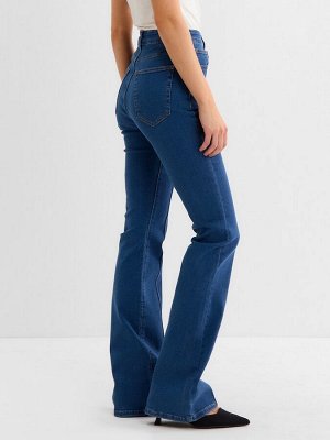Джинсы женские клёш со стрелкой MINAKU: Jeans Collection, синие