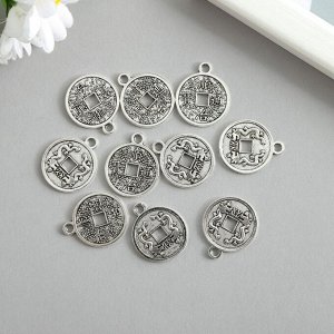 Декор  металл "Китайская монета с драконами" 2,3х1,9 см