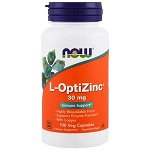 Now Foods, L-OptiZinc, 30 мг, 100 растительных кап