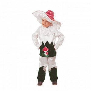 Карнавальный костюм «Грибок», текстиль, (куртка, брюки, шляпа), размер 28, рост 110 см