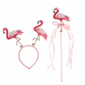 Карнавальный набор «Фламинго», 2 предмета: ободок, жезл