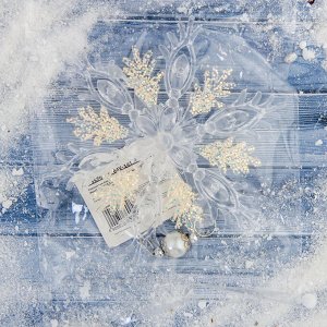 Украшение ёлочное "Узорчатая снежинка" d-13,2 см, микс, прозрачный