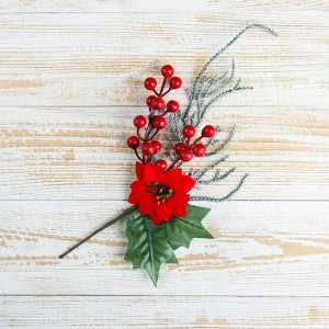 Декор "Зимняя магия" хвоя цветок ягоды 23 см