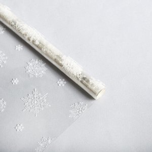 Плёнка глянцевая «Снежинки», белая, 1 - 5.2 м, 200 г