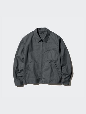 UNIQLO - короткая унисекск куртка из плотного хлопка - 76 PURPLE