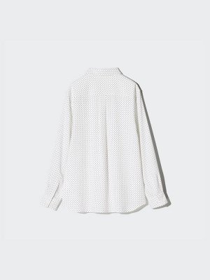 UNIQLO - блуза из искусственного шелка с мелким рисунком - 09 BLACK
