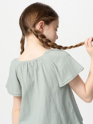 UNIQLO - футболка со сборками и расклешенными рукавами - 01 OFFWHITE