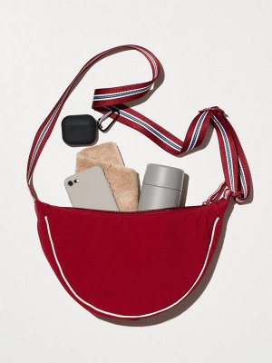 UNIQLO - круглая мини-сумка через плечи с цветным кантом - 15 RED