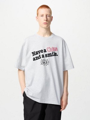 UNIQLO UT - хлопковая футболка из коллаборации Кит Харинг x Сoca-Сola - 03 GRAY
