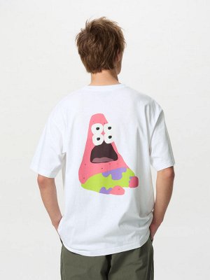 UNIQLO UT - хлопковая футболка унисекс с дизайном Губки Боба - 00 WHITE