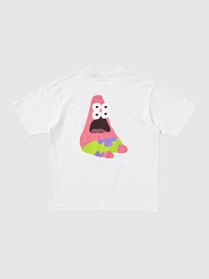 UNIQLO UT - хлопковая футболка унисекс с дизайном Губки Боба - 00 WHITE