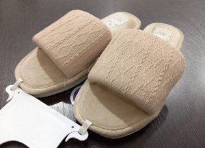 Тапочки женские домашние открытые цвет Бежевый