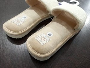 Тапочки женские домашние открытые цвет Молочно-бежевый