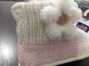 Обувь женская домашняя полусапожки с мехом комбинированные цвет Розовый