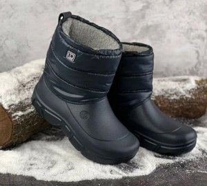 Обувь мужская утепленная сапоги дутики сноубутсы цвет Темно-синий