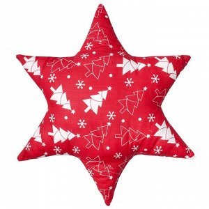 Подушка декоративная звезда «Ёлочки», цвет красный, 50х50 см