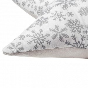 Подушка декоративная звезда «Снежинки» 50х50 см, цвет серый