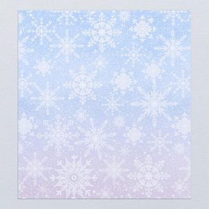 Бумага для скрапбукинга «Нежные снежинки», 15.5 ? 17 см, 180 г/м