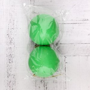 Набор шаров пластик d-8 см, 2 шт "Матовый" зелёный