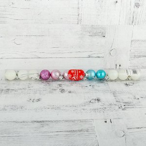 Ёлочные игрушки «Бриджит», шары новогодние, d=3 см, набор 12 шт., МИКС