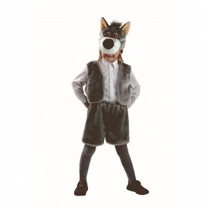 Карнавальный костюм «Волк», мех, размер 28, рост 110 см