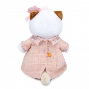Мягкая игрушка «Кошечка Ли-Ли» в розовом костюме в клетку, 27 см