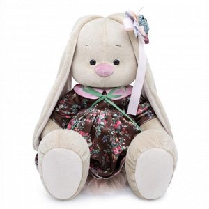 Мягкая игрушка «Зайка Ми» в бархатном платье с цветком на ушке, 34 см