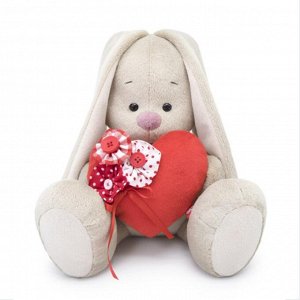 Мягкая игрушка «Зайка Ми» с красным сердечком, 23 см