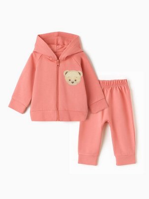 Костюм: толстовка и брюки Крошка Я Teddy bear, рост, розовый