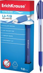 РУЧКА ШАРИКОВАЯ ERICH KRAUSE U-19 ULTRA GLIDE TECHNOLOGY 0.6ММ СИНЯЯ