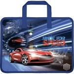 ПАПКА ПОРТФЕЛЬ А4 &quot;MADE FOR SPEED&quot; 33,5*26 СМ ПЛАСТИКОВАЯ НА МОЛНИИ С РУЧКАМИ ТЕСЬМА