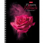 ТЕТРАДЬ 96Л КЛЕТКА &quot;FLOWER ON BLACK&quot;