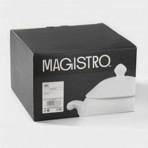 Супница Magistro «Бланш», 2 л, 26.5x21x17.5 см, фарфор, белая