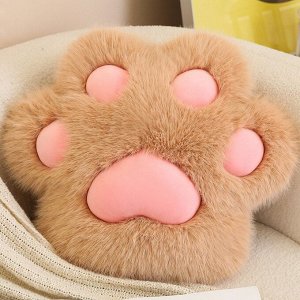 Мягкая плюшевая игрушка-подушка обнимашка с эффектом антистресса "Кошачья лапка", пушистая и нежная, для детей и взрослых, 45 см