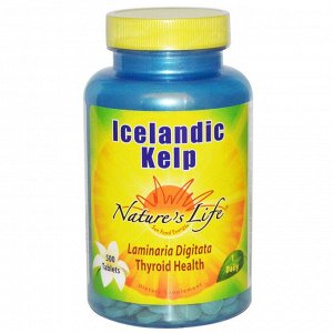 Nature&#x27 - s Life, Icelandic Kelp (Исландские бурые водоросли), 500 таблеток