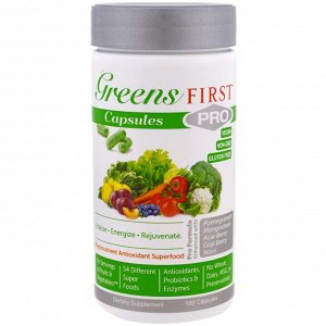 Greens First, PRO, суперфуд с фитонутриентами и антиоксидантами, 180 капсул