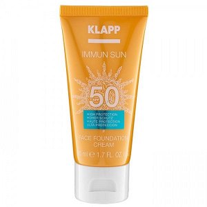 Солнцезащитный крем для лица с тональным эффектом SPF50 IMMUN SUN  50 мл, KLAPP