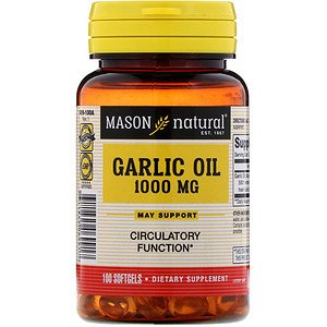 Mason Natural, Масло чеснока, 1000 мг, 100 мягких таб