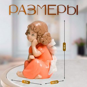 Фигурка керамика «Девочка с кудряшками, в платье с бантом», 9x4.5x5 см, МИКС