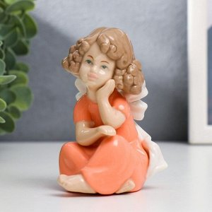 Фигурка керамика «Девочка с кудряшками, в платье с бантом», 9x4.5x5 см, МИКС