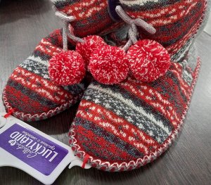Обувь женская домашняя полусапожки с мехом комбинированные