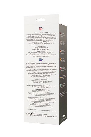 Помпа для пениса с монометром A-Toys by TOYFA Ebon, силикон, прозрачный, 20 см