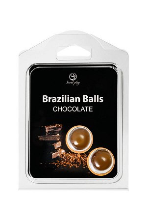 Массажное масло SECRET PLAY BRAZILIAN BALLS, шоколад, 2 х 4 гр