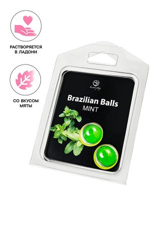 Массажное масло SECRET PLAY BRAZILIAN BALLS, мята, 2 х 4 гр