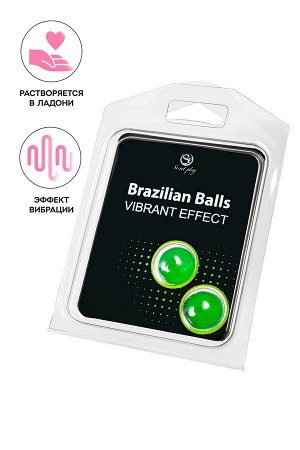 Массажное масло SECRET PLAY BRAZILIAN BALLS, с эффектом вибрации, 2 х 4 гр