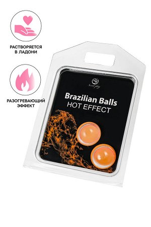 Массажное масло SECRET PLAY BRAZILIAN BALLS, с разогревающим эффектом, 2 х 4 гр