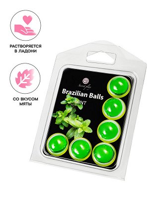 Массажное масло SECRET PLAY BRAZILIAN BALLS, мята, 6 х 4 гр